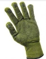 Перчатки акриловые зимние ХАКИ с ПВХ 7 кл  (уп, 5/100)