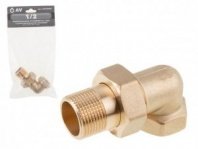 Американка угловая 1/2", Г-Ш, (инд. упак.) AV Engineering