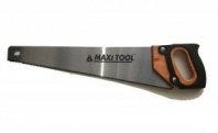 Ножовка по дереву 450мм, средний зуб, 7 TPI, зуб 3,5мм, 3D, дерев. рукоятка с рез. протектором, MaxiTool