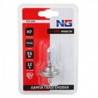 Лампа галогеновая H7, 12В 55Вт, Супер белый, PX26D, 1шт/блистер NG