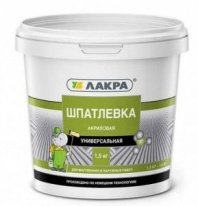 Шпатлевка универсальная 3кг, для нар.и внутр. работ, акриловая Россия Лакра