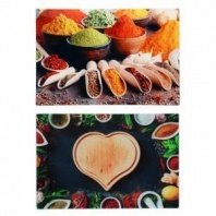 Доска разделочная стеклянная 30х20х0,4см "Специи", 2 дизайна VETTA