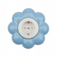 Розетка 1 гнездо С/У, с/з, белая, Цветок, з/ш,KRANZ HAPPY