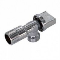 Кран латунный, для бытовых приборов, угловой бабочка, хром, 1/2"х1/2"нар/нар, CAME1212, (шт.)