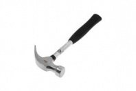 Молоток-гвоздодер 225г металлическая ручка обрезин. LOM