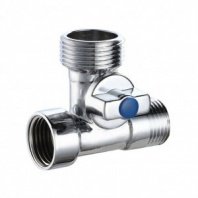 Кран для бытовых приборов, 1/2"х3/4"х1/2", г-ш-ш, трехход, РМС