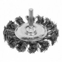 Щетка для дрели 75мм, дисковая крученая со шпилькой, витая стальная проволока РемоКолор