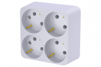Четверник электрический, с заземлением, 16А, 4кВт, белый, куб, АМ 16-4Е, ФОТОН