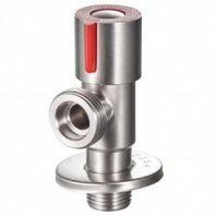 Кран для бытовых приборов, 1/2"х3/4", ш-ш, углов, красн, РМС