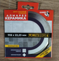 Диск отр. алмазный мокрый рез Almarez 115х22,23мм Керамика тонкий 1,2мм