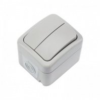 Выключатель 2 кл. О/У, серый, Mini OG OG IP54, KRANZ