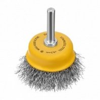 Щетка для дрели 50мм, чашка пушистая со шпилькой, Denzel