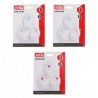 Крючки самоклеящиеся на блистере, 3шт, WF-250 VETTA