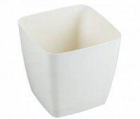 Кашпо д/цветов квадратное Крокус 6,5л 22х22см  (Слоновая кость) 3916