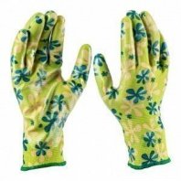 Перчатки нитриловые, полистер, садовые, зеленые, L// Palisad