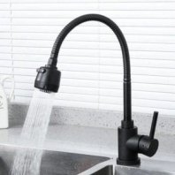 Смеситель для кухни, Frap, гибк излив, с картриджем, чер, F40993-6