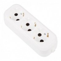 Колодка 3 гнезда с/з белая 10А 2,2кВт 250В IP20 PROconnect «Эконом»