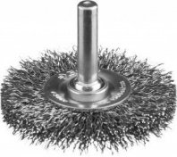 Щетка для дрели 50мм, дисковая пушистая со шпилькой проволока 0.3 мм, Профессионал (35198-050) ЗУБР
