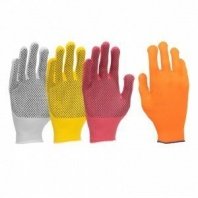Перчатки нейлоновые с ПВХ, в наборе, 4 пары, цвета в ассортименте, ПВХ точка, L, Palisad