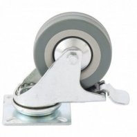 Колесо поворотное с тормозом 75мм, крепление платформенное Сибртех