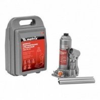 Домкрат гидравлический бутылочный 2 т, h подъема 181-345мм, в пласт. кейсе// Matrix