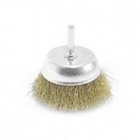 Щетка для дрели 75мм, чашка пушистая со шпилькой, латунир. Pobedit