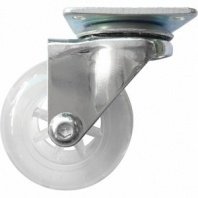 Колесо поворотное 50мм, ПУ прозрачное крепление платформенное// Сибртех
