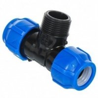 ПНД тройник 25-25х1", наруж рез, переходной, Valfex