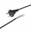 Шнур электрический с вилкой 1,5м, кабель 2х0,75мм2, ПВС, (черный) REXANT