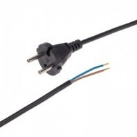 Шнур электрический с вилкой 1,5м, кабель 2х0,75мм2, ПВС, (черный) REXANT