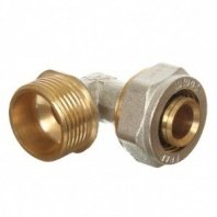 Металлопластиковый уголок d20х3/4", наруж рез, с цангой и штуцером, Frap, F308.2005