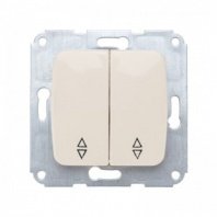 Выключатель 2 кл. проходной С/У, бежевый, 10А мех. KRANZ DEA