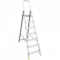Лестница стремянка 7 ст, стальная (сталь+алюм.ступени) усиленная Алюмет