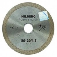 Алмазный диск сплошной 115х20х1,7мм, высота алмазного слоя 8мм, Hilberg Master Сeramic сплошной Hilberg