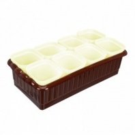 Набор для рассады, поддон 322х166х82 мм, 8 горшочков по 250 мл с выдвижным дном// Palisad