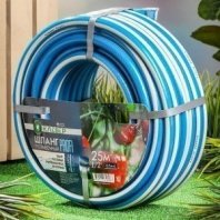 Шланг полив. 3-х слойный 1/2 25м армир., 15 атм, ПВХ, бело-голубой, Клевер, Профи