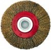 Кор. щетка Колесо д/станков (125*20мм) 51350 с адаптером стальн.латун.волн.проволока(50шт)MaxiTool