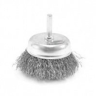 Щетка для дрели 75мм, чашка пушистая со шпилькой, стальная Pobedit