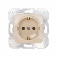 Розетка 1 гнездо С/У, с/з, Бежевая, 16А мех., керамика, KRANZ, DEA