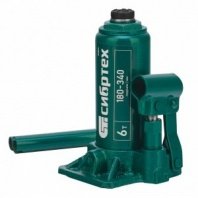 Домкрат гидравлический бутылочный 6 т, h подъема 180-340мм, Сибртех