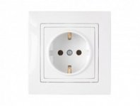 Розетка 1 гнездо С/У, с/з, белая, Уют, Bylectrica