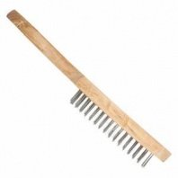 Щетка ручная 5-рядная, дер. ручка, толщина проволоки 0,33 мм, 270мм РемоКолор