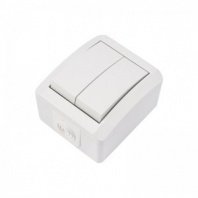 Выключатель 2 кл. О/У, белый, INDUSTRIAL IP54, KRANZ