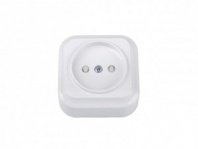 Розетка 1 гнездо О/У, б/з, белая, з/ш, Вариант, Bylectrica