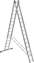 Лестница двухсекционная алюминиевая 281/422см; 2* 10 ст; 9,1кг Мега СТАРТ (54х20, 1,25)