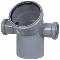 Уголок с отводом канализационный 110х50х50 мм, 45 град., левый+правый, РосТурПласт, 36685