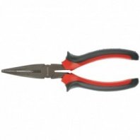 Длинногубцы 180мм, 2К рукоятки, никелированные, Black Nickel, прямые, Matrix (тонкогубцы)