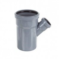 Тройник канализационный внутренний 110х50 мм, 45 градусов, серый