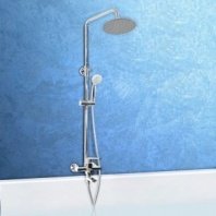 Смеситель для ванны, Juguni, корот изл, с картриджем, с тропическим душем, 0402.784