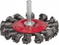 Щетка для дрели 75мм, дисковая крученая со шпилькой проволока 0.5 мм, Professional (35115-075) STAYER